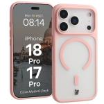 Kit protectie 2 in 1 BizonMobile, Carcasa Bizon MatteO si Folie sticla securizata Bizon Glass Edge, compatibil cu iPhone 18 Pro / 17 Pro, Roz 4 - lerato.ro