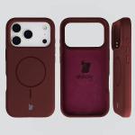 Carcasa Bizon Soft compatibila cu iPhone 18 Pro / 17 Pro, Burgundy 6 - lerato.ro