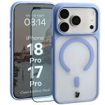 Kit protectie 2 in 1 BizonMobile, Carcasa Bizon MatteO si Folie sticla securizata Bizon Glass Edge, compatibil cu iPhone 18 Pro / 17 Pro, Light Blue 3 - lerato.ro