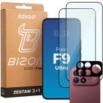 Set protectie 3in1 Bizon Glass Edge Pack, 2 folii sticla ecran + 1 folie sticla camera foto, compatibil cu Xiaomi Poco F9 Ultra, Negru 2 - lerato.ro