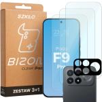 Set protectie 4in1 Bizon Glass Clear Pack, 3 folii sticla ecran + 1 folie sticla camera foto, compatibil cu Xiaomi Poco F9 Pro, Transparent 2 - lerato.ro