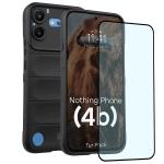 Kit protectie 2 in 1 BizonMobile, Carcasa Bizon Tur si Folie sticla securizata Bizon Glass Edge, compatibil cu Nothing Phone (4b), Negru 2 - lerato.ro