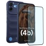 Kit protectie 2 in 1 BizonMobile, Carcasa Bizon Tur si Folie sticla securizata Bizon Glass Edge, compatibil cu Nothing Phone (4b), Dark Blue 2 - lerato.ro