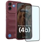 Kit protectie 2 in 1 BizonMobile, Carcasa Bizon Tur si Folie sticla securizata Bizon Glass Edge, compatibil cu Nothing Phone (4b), Dark Purple 2 - lerato.ro