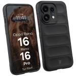 Kit protectie 2 in 1 BizonMobile, Carcasa Bizon Tur si Folie sticla securizata Bizon Glass Edge, compatibil cu Oppo Reno 16 / Reno 16 Pro, Negru 4 - lerato.ro
