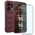 Kit protectie 2 in 1 BizonMobile, Carcasa Bizon Tur si Folie sticla securizata Bizon Glass Edge, compatibil cu Oppo Reno 16 / Reno 16 Pro, Dark Purple 2 - lerato.ro