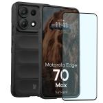 Kit protectie 2 in 1 BizonMobile, Carcasa Bizon Tur si Folie sticla securizata Bizon Glass Edge, compatibil cu Motorola Edge 70 Max, Negru 2 - lerato.ro