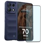 Kit protectie 2 in 1 BizonMobile, Carcasa Bizon Tur si Folie sticla securizata Bizon Glass Edge, compatibil cu Motorola Edge 70 Max, Dark Blue 2 - lerato.ro