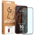 Kit protectie 2 in 1 BizonMobile, Carcasa Bizon Tur si Folie sticla securizata Bizon Glass Edge, compatibil cu OPPO Reno 16 F / FS, Burgundy 11 - lerato.ro