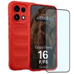 Kit protectie 2 in 1 BizonMobile, Carcasa Bizon Tur si Folie sticla securizata Bizon Glass Edge, compatibil cu OPPO Reno 16 F / FS, Rosu 2 - lerato.ro