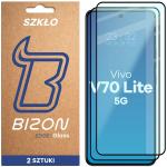 Set 2 folii sticla securizata Bizon Glass Edge compatibile cu Vivo V70 Lite 5G, Negru 2 - lerato.ro