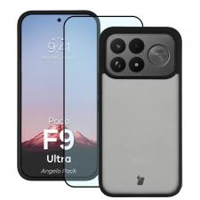 Kit protectie 2 in 1 BizonMobile, Carcasa Bizon Angelo si Folie sticla securizata Bizon Glass Edge, compatibil cu Xiaomi Poco F9 Ultra, Negru