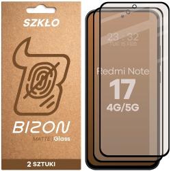 Set 2 folii sticla securizata Bizon Glass Matte Duo compatibile cu Xiaomi Redmi Note 17, Negru