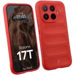 Kit protectie 2 in 1 BizonMobile, Carcasa Bizon Tur si Folie sticla securizata Bizon Glass Edge, compatibil cu Xiaomi 17T, Rosu 4 - lerato.ro