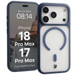 Kit protectie 2 in 1 BizonMobile, Carcasa Bizon MatteO si Folie sticla securizata Bizon Glass Edge, compatibil cu iPhone 18 Pro Max / 17 Pro Max, Dark Blue 4 - lerato.ro