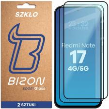 Folii protectie telefoane, Set 2 folii sticla securizata Bizon Glass Edge Duo compatibile cu Xiaomi Redmi Note 17, Negru, lerato.ro