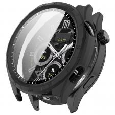 Carcasa cu protectie ecran BizonMobile Adamo compatibila cu Honor Watch 6 / 6 Plus, Matte Black