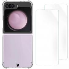Kit protectie 3 in 1 BizonMobile Clear Pack, Carcasa Bizon Salpa si 2 folii Bizon Glass Clear Hydrogel, compatibil cu Samsung Galaxy Z Flip 6 / 7 FE, Transparent