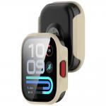 Carcasa cu protectie ecran BizonMobile Adamo compatibila cu Xiaomi Redmi Watch 6 Lite, Bej 4 - lerato.ro