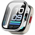 Carcasa cu protectie ecran BizonMobile Adamo compatibila cu Xiaomi Redmi Watch 6 Lite, Silver 2 - lerato.ro