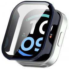 Carcasa cu protectie ecran BizonMobile Adamo compatibila cu Xiaomi Redmi Watch 6 Active, Dark Blue