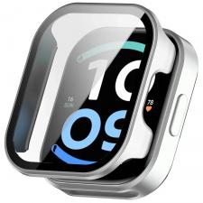 Carcasa cu protectie ecran BizonMobile Adamo compatibila cu Xiaomi Redmi Watch 6 Active, Satin Silver