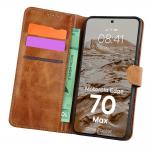 Husa flip cover Bizon Pocket compatibila cu Motorola Edge 70 Max, Maro 3 - lerato.ro
