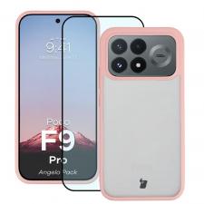 Kit protectie 2 in 1 BizonMobile, Carcasa Bizon Angelo si Folie sticla securizata Bizon Glass Edge, compatibil cu Xiaomi Poco F9 Pro, Roz