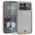 Kit protectie 2 in 1 BizonMobile, Carcasa Bizon MatteO si Folie sticla securizata Bizon Glass Edge, compatibil cu Xiaomi Poco F9 Pro, Bej 2 - lerato.ro
