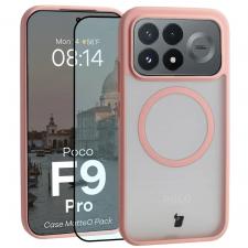 Kit protectie 2 in 1 BizonMobile, Carcasa Bizon MatteO si Folie sticla securizata Bizon Glass Edge, compatibil cu Xiaomi Poco F9 Pro, Roz