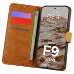 Husa flip cover Bizon Pocket compatibila cu Xiaomi Poco F9 Ultra, Maro 3 - lerato.ro