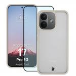 Kit protectie 2 in 1 BizonMobile, Carcasa Bizon Angelo si Folie sticla securizata Bizon Glass Edge, compatibil cu Xiaomi Redmi Note 17 Pro, Bej 2 - lerato.ro