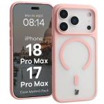 Kit protectie 2 in 1 BizonMobile, Carcasa Bizon MatteO si Folie sticla securizata Bizon Glass Edge, compatibil cu iPhone 18 Pro Max / 17 Pro Max, Roz 4 - lerato.ro