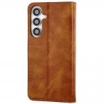 Husa flip cover Bizon Pocket compatibila cu Samsung Galaxy S26 FE / S25 FE, Maro 5 - lerato.ro