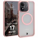 Carcasa Bizon MatteO cu MagSafe compatibila cu Xiaomi Redmi Note 17, Roz 3 - lerato.ro