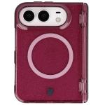 Husa Bizon SparklO cu MagSafe compatibila cu iPhone Duo, Glitter Burgundy 2 - lerato.ro