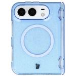 Husa Bizon SparklO cu MagSafe compatibila cu iPhone Duo, Glitter Blue 2 - lerato.ro