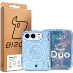 Husa Bizon SparklO cu MagSafe compatibila cu iPhone Duo, Glitter Blue 8 - lerato.ro