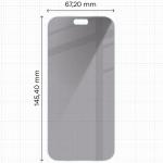 Set 2 folii sticla securizata Bizon Glass Clear Shadow Privacy compatibile cu iPhone 18 Pro, Negru 3 - lerato.ro