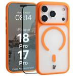 Kit protectie 2 in 1 BizonMobile, Carcasa Bizon MatteO si Folie sticla securizata Bizon Glass Edge, compatibil cu iPhone 18 Pro / 17 Pro, Portocaliu 2 - lerato.ro