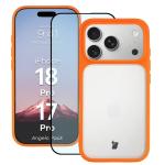 Kit protectie 2 in 1 BizonMobile, Carcasa Bizon Angelo si Folie sticla securizata Bizon Glass Edge, compatibil cu iPhone 18 Pro / 17 Pro, Portocaliu 2 - lerato.ro