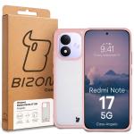 Carcasa Bizon Angelo compatibila cu Xiaomi Redmi Note 17 5G, Transparent / Roz 7 - lerato.ro