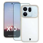 Kit protectie 2 in 1 BizonMobile, Carcasa Bizon Angelo si Folie sticla securizata Bizon Glass Edge, compatibil cu Oppo Find X10, Bej 2 - lerato.ro
