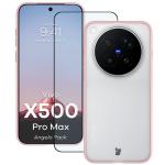 Kit protectie 2 in 1 BizonMobile, Carcasa Bizon Angelo si Folie sticla securizata Bizon Glass Edge, compatibil cu Vivo X500 Pro Max, Roz 2 - lerato.ro