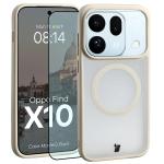 Kit protectie 2 in 1 BizonMobile, Carcasa Bizon MatteO si Folie sticla securizata Bizon Glass Edge, compatibil cu Oppo Find X10, Bej 2 - lerato.ro