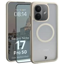 Kit protectie 2 in 1 BizonMobile, Carcasa Bizon MatteO si Folie sticla securizata Bizon Glass Edge, compatibil cu Xiaomi Redmi Note 17 Pro 5G, Bej