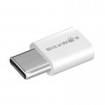 Adaptor BlitzWolf BW-A2 Micro USB mama - USB-C tata, Alb