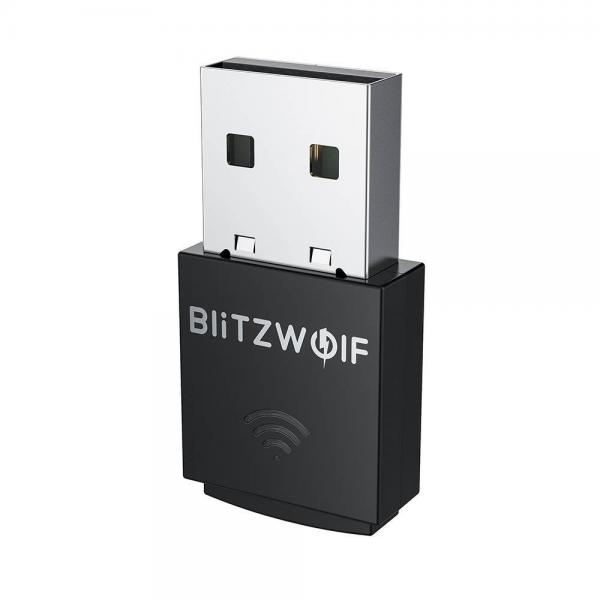 Adaptor WiFi BlitzWolf BW-NET5, USB, 2.4GHz, 300Mbs, Negru 1 - lerato.ro