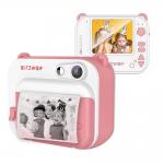 Camera foto instant BlitzWolf BW-DP1 Pink pentru copii, Acumulator 1000 mAh, Memorie 32 GB, Roz
