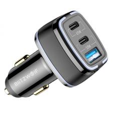 Accesorii auto, Incarcator auto BlitzWolf BW-BC4, 1xUSB-A, 2xUSB-C, 115W, Negru, lerato.ro
